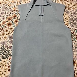 Zara Sky Blue Sleeveless Top